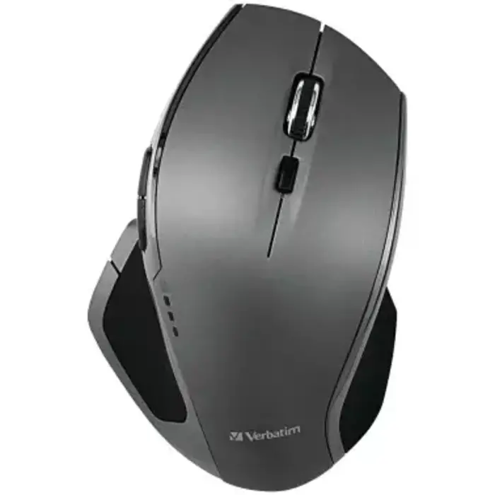 Verbatim Cordless Deluxe Blue-LED Computer Mouse, Ergonomic, 8 Buttons, 2.4 GHz (Graphite)