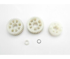 Traxxas Output gears, 33T (2)/ drive dog carrier/ output shaft spacer