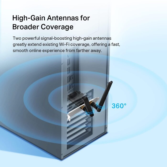 tp-link TP-Link WiFi 6 PCIe WiFi Card for Desktop PC AX3000 (Archer TX55E), Bluetooth 5.2, WPA3, 802.11ax Dual Band Wireless Adapter with MU-MIMO, Ultra-Low Latency, Supports Windows 11, 10 (64bit) Only