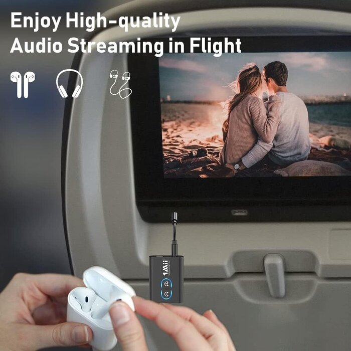 ML300 - 1Mii Bluetooth 5.3 Transmitter Receiver for TV to Wireless Headphones, Dual Link AptX Adaptive/Low Latency/HD Audio, Aux Adapter for Home Stereo, Airplane, Boat, Gym