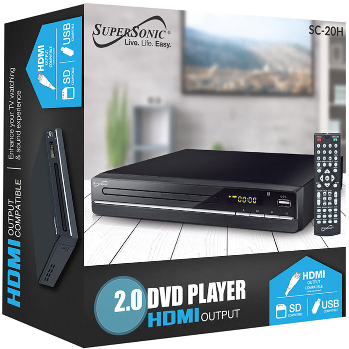 Standard-Definition DVD Player with USB/SD™ Card Inputs and HDMI® Output and Remote, Black