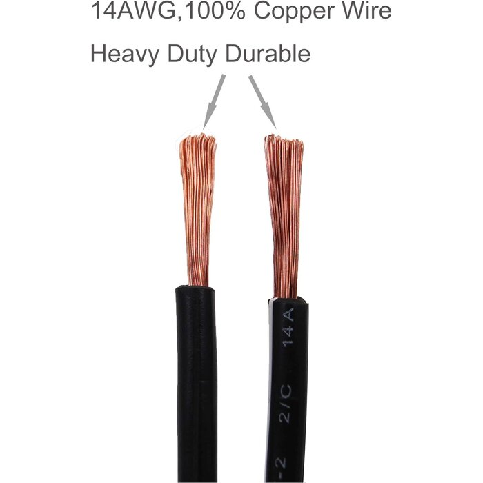 SCCKE00033 - SCCKE 14AWG Premium Pure Copper 12V 24V Car Cigarette Lighter Socket Extension Cord, 10ft / 3.05m 14 AWG Cable Wire For Car inverter Air pump electric cup car refrigerator etc