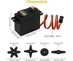 MG995 - Deegoo-FPV - Servo Motor MG995 Control Angle180 Metal Gear Servo 20KG Digital High Speed Torque Servo Motor for Smart Car Robot Boat RC Helicopter