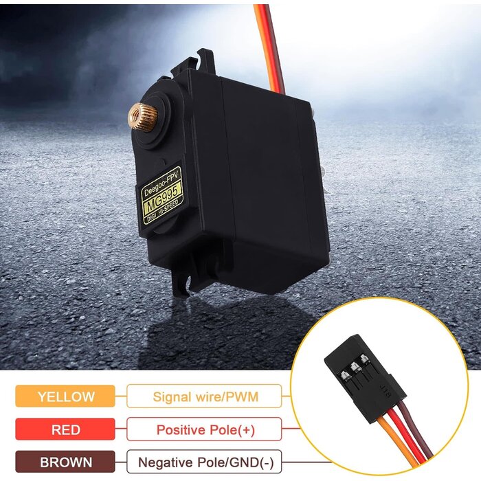 MG995 - Deegoo-FPV - Servo Motor MG995 Control Angle180 Metal Gear Servo 20KG Digital High Speed Torque Servo Motor for Smart Car Robot Boat RC Helicopter