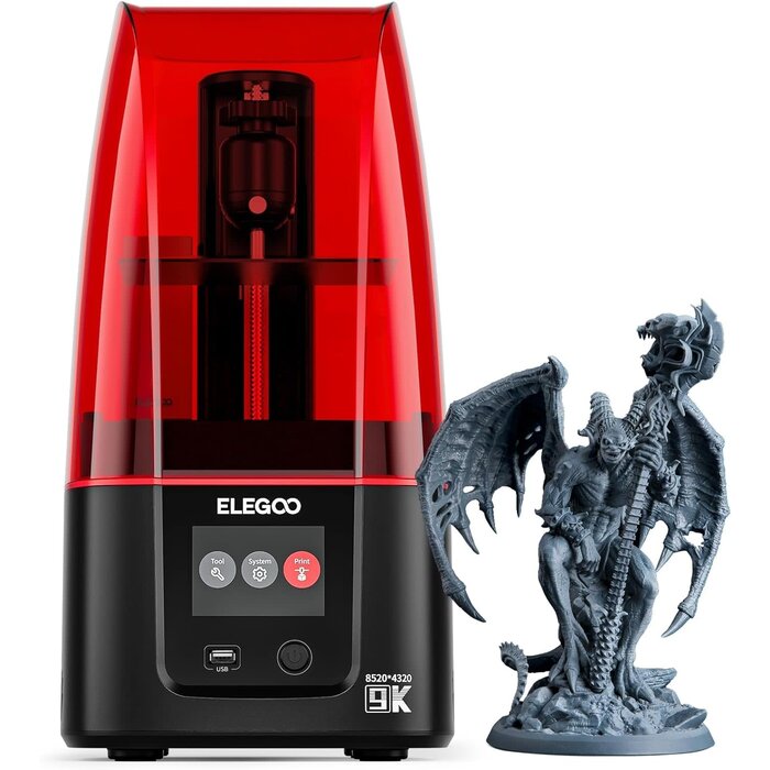 EG-MSLA-RP - ELEGOO Mars 4 MSLA 3D Printer, UV Resin Photocuring Printer with 7-Inch 9K Monochrome LCD, Multiple Print Modes, Printing Size of 6.04x3.06x6.89 Inches