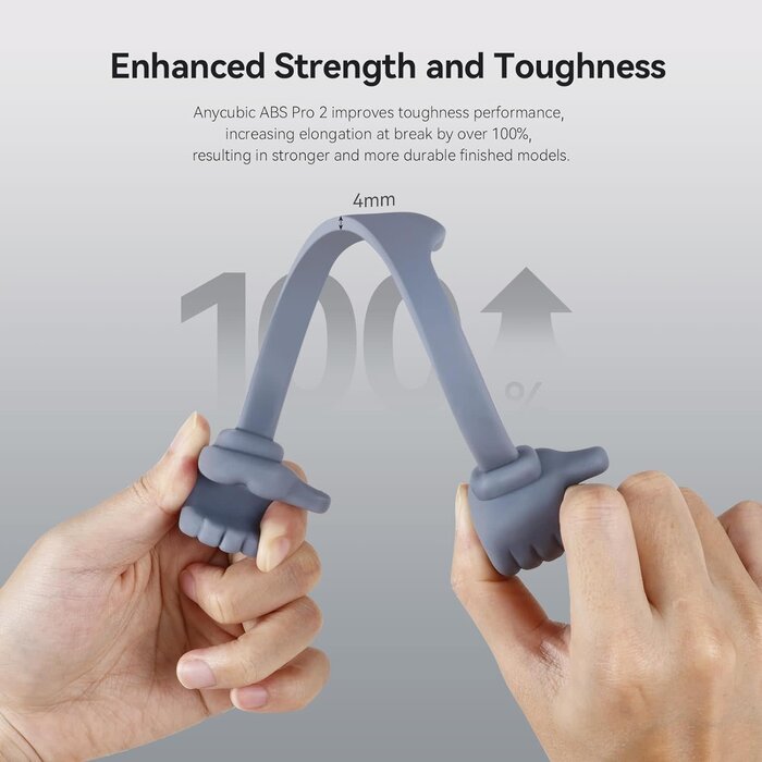 ANYCUBIC-RESIN-GRAY - ANYCUBIC ABS-Like Resin Pro 2, 8K 3D Printer Resin with Enhanced Strength and Toughness, High Precision, Low Odor, Wide Compatibility for All LCD Resin 3D Printers (Gray, 1kg)