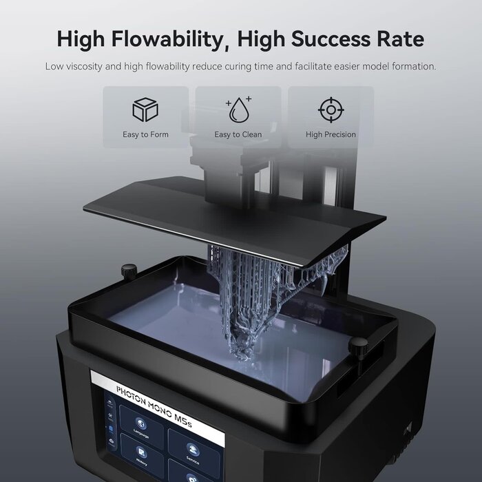 ANYCUBIC-RESIN-GRAY - ANYCUBIC ABS-Like Resin Pro 2, 8K 3D Printer Resin with Enhanced Strength and Toughness, High Precision, Low Odor, Wide Compatibility for All LCD Resin 3D Printers (Gray, 1kg)