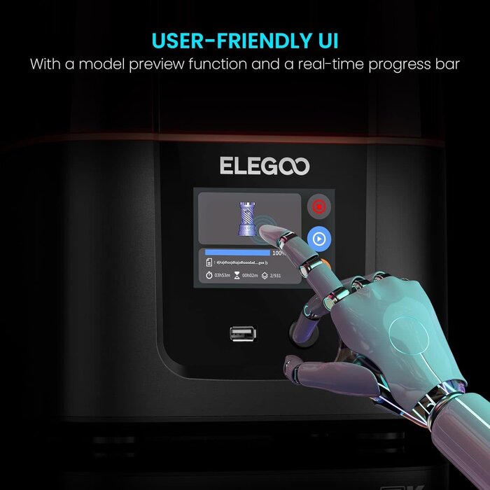 EG-MSLA-RP - ELEGOO Mars 4 MSLA 3D Printer, UV Resin Photocuring Printer with 7-Inch 9K Monochrome LCD, Multiple Print Modes, Printing Size of 6.04x3.06x6.89 Inches