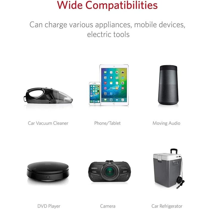 MRS152 - BESTEK 150W 2-Socket Cigarette Lighter Splitter Power Adapter DC Outlet Car Charger Splitter Dual 2.4A USB Car Cigarette Splitter with 26 Inches Cord for Cellphone GPS Dash Cam