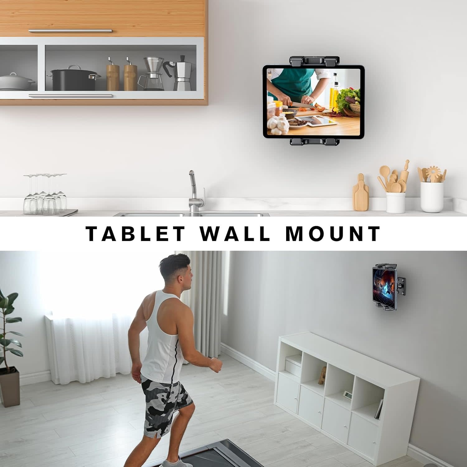 Q01-P3 - OHLPRO Universal Tablet Wall Mount Holder for 4.7-13 inch Tablet Smartphone eReader, 360° Adjustment Compatible with iPad, iPhone, Kindle Fire HD, Galaxy Tab, Switch, Drilled Screw Mounting (Store Supply)