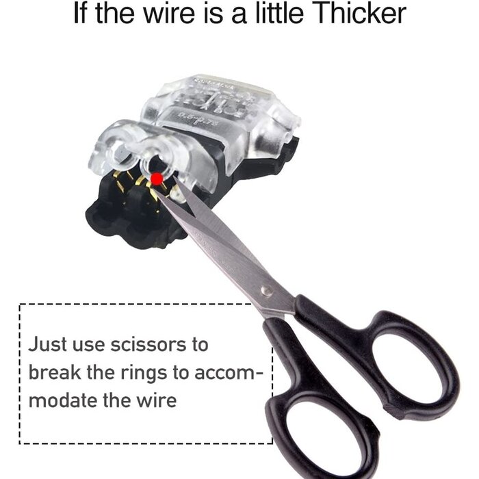 Brightfour 3WAY-WIRE-CONNECT - Brightfour - Wire Connectors - Low Voltage T Tap Wire Connectors, 3 Way Wire Connector, T Type 2 Pin Solderless No Wire Stripping Required for LED Strip, Automotive Connection Fits 24-20 AWG