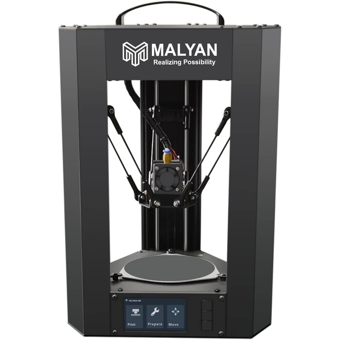 Malyan M300 Mini Delta 3D Printer - Fully Assembled FDM 3D Printers for Kids and Beginners, Free Sample PLA Filament and MicroSD Card Preloaded with Printable 3D Models, Printing Size 110x120 mm