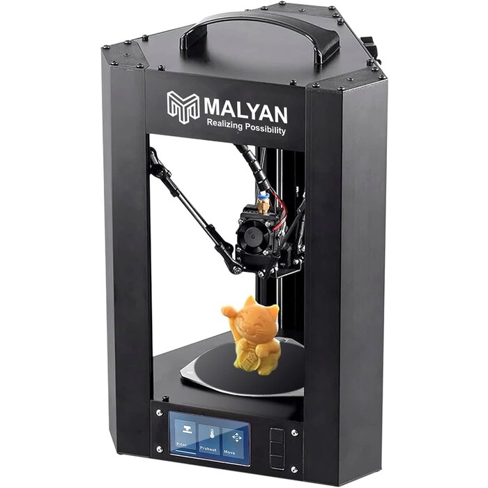 Malyan M300 Mini Delta 3D Printer - Fully Assembled FDM 3D Printers for Kids and Beginners, Free Sample PLA Filament and MicroSD Card Preloaded with Printable 3D Models, Printing Size 110x120 mm