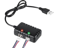 Charger Cable 2S 7.4V 1 to 2 USB Charger Replacement for SCX24 RC Car 1A with XH-3P Connector Compatible with Axial SCX10 7.4V 2S Lipo Battery RC Car Truck Drone Boat Quadcopter and Airsoft