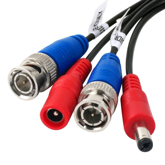 Cables Direct Online-Tainston 30FT Black Premade BNC Video Power Cable/Wire for Security Camera, CCTV, DVR, Surveillance System, Plug & Play (Black, 30)