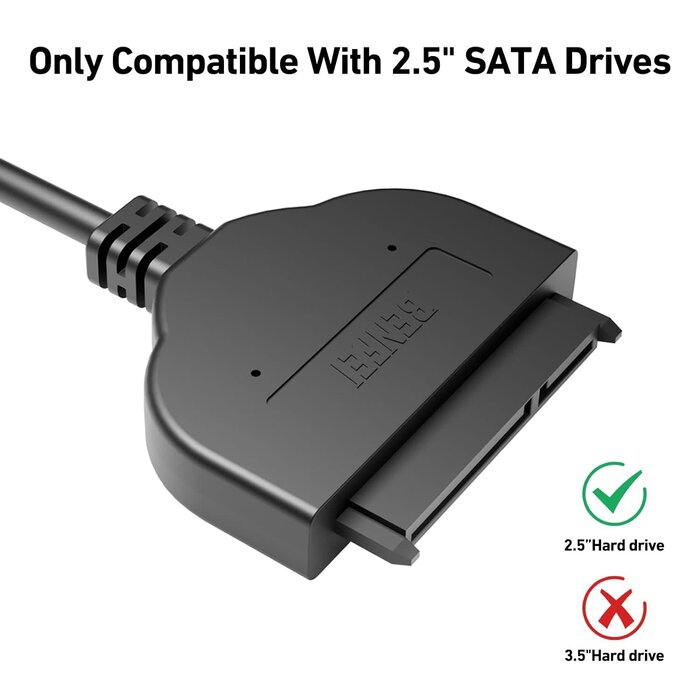 BENFEI SATA to USB Cable, 2in1 USB-C/USB 3.0 to SATA III Hard Driver Adapter