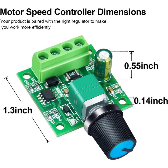 SPEED-CONTROLLER - ALEDECO PWM Low Voltage Dc 1.8V 3V 5V 6V 12V 2A Motor Speed Controller
