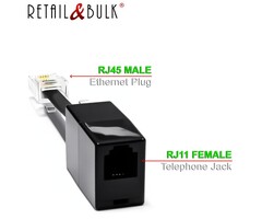 Phone Line to Ethernet Adapter RJ11 Female to RJ45 Male for Landline Telephone Service