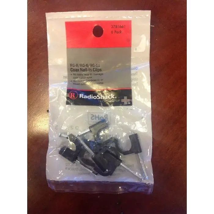 RadioShack Coax Clips for RG-8/6/11 Cable