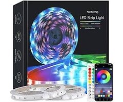 50ft Bluetooth LED Strip Lights, Music Sync 5050 LED Light Strip RGB Color Changing LED Lights Strip with Phone Remote, LED Lights for Bedroom Kitchen TV Party TIKTOK DIY (APP+Remote +Mic)