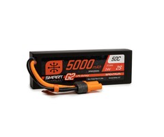 SPEKTRUM 7.4V 5000mAh 2S 50C Smart G2 Hardcase LiPo Battery: IC5