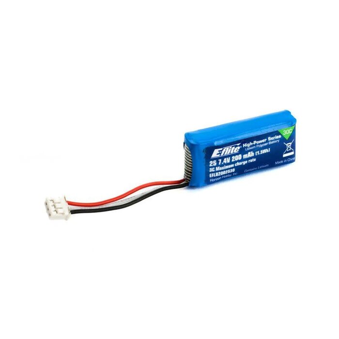 E-flite EFLB2002S30 - 7.4V 200mAh 2S 30C LiPo Battery: PH