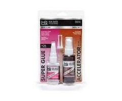 Combo Pack with 1 OZ Extra Thick Maxi-Cure TM Cyanoacrylate CA Super Glue and 2 OZ Accelerator Insta-Set TM