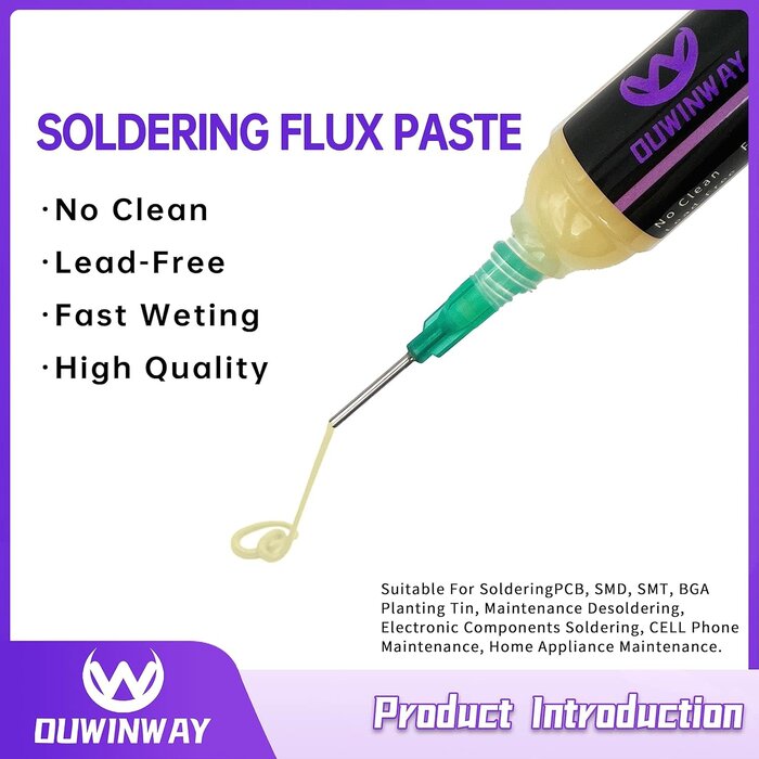 No Clean Soldering Flux, Solder Flux Soldering Paste No Clean Easy Tinning 10cc for Electronics Maintenance Repair