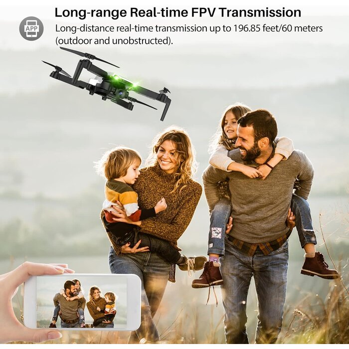 X800 Drone with Camera for Adults Kids, 1080P FPV Foldable Quadcopter with 90° Adjustable Lens, RGB Lights, 360° Flips, One Key Take Off/Landing, Altitude Hold, 2 Batteries (White)