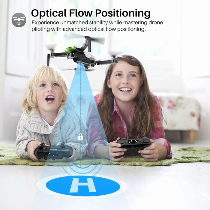 X800 Drone with Camera for Adults Kids, 1080P FPV Foldable Quadcopter with 90° Adjustable Lens, RGB Lights, 360° Flips, One Key Take Off/Landing, Altitude Hold, 2 Batteries (White)