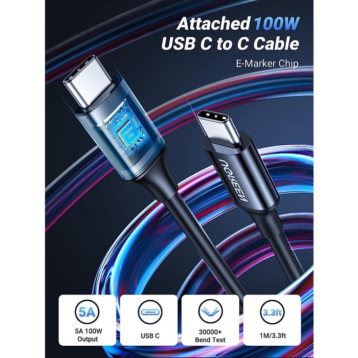 UGREEN 130W USB C Car Charger, PD 100W +PD 30W Type C Car Charger Adapter, Fast Charging Car Charger Compatible with iPhone 15 15 Plus 15 Pro 15 Pro Max, Galaxy S24 S23 Ultra, iPad, MacBook, and More