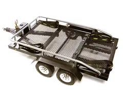 INTEGY Machined Alloy Flatbed Dual Axle Car Trailer Kit for 1/10 Scale RC 580x320x110mm C27733BLACK