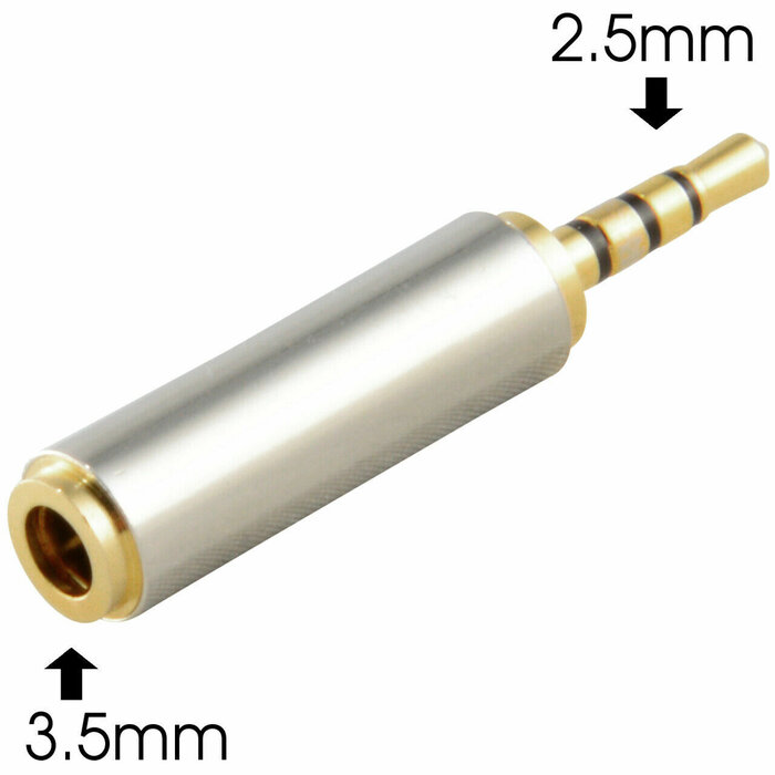 Vention 3.5mm Female to 2.5mm Male Audio Adapter Converter Premium Quality Headphone Earphone Headset 2.5mm to 3.5mm 3 Ring Jack Stereo or Mono 2 Pack