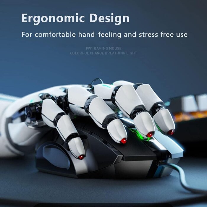 WIRED-3-BUTTON - Censprin USB Computer Mouse Wired, Silent Click Corded Mouse 3-Button Wired Optical Mouse, Office and Home Mice, Ergonomic Shape for Windows Computers, Macs, iPad, PC and Laptops