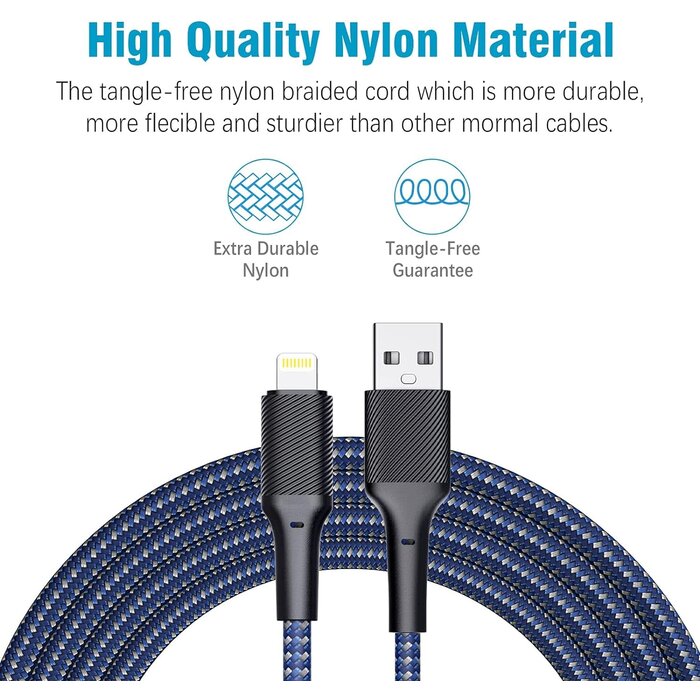 LIGHTNING 10FT - ZMHPJQ iPhone Charger Cable 10ft [Apple MFi Certified] Long Lightning Cable 10 Foot iPhone Charging Cord for iPhone 12/11/11 Pro/X/Xs Max/XR/8/8 Plus/7/6/6s/SE/5c/5s/5 iPad Air 2/Mini Airpods