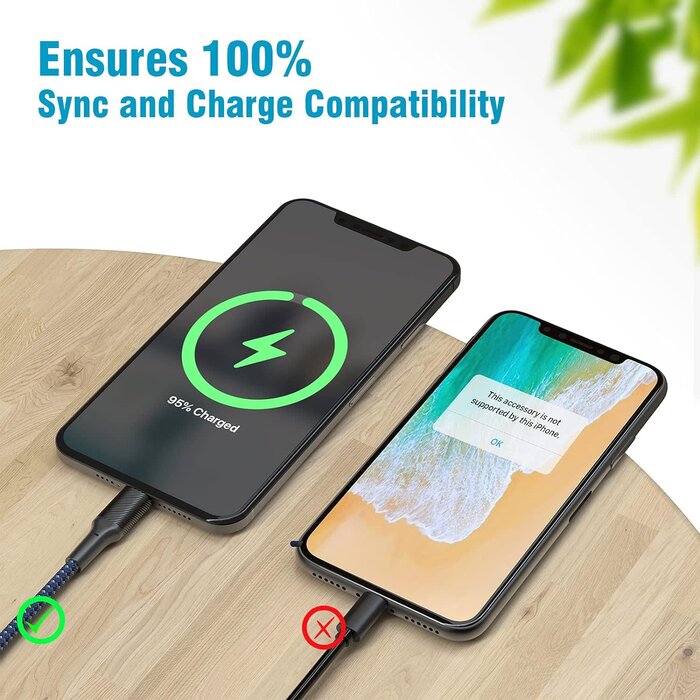 LIGHTNING 10FT - ZMHPJQ iPhone Charger Cable 10ft [Apple MFi Certified] Long Lightning Cable 10 Foot iPhone Charging Cord for iPhone 12/11/11 Pro/X/Xs Max/XR/8/8 Plus/7/6/6s/SE/5c/5s/5 iPad Air 2/Mini Airpods