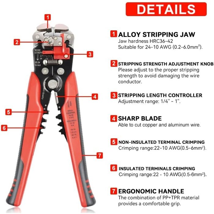Self Adjusting Wire Stripper 3 in 1