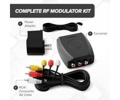 RF Modulator - THE CIMPLE CO - RCA Composite to RF Coaxial - Converts Standard Definition Signals to Coax, Includes AV Cable