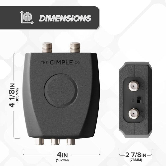 RF Modulator - THE CIMPLE CO - RCA Composite to RF Coaxial - Converts Standard Definition Signals to Coax, Includes AV Cable