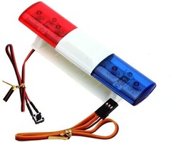 WONFAST RC Car Alarming Light, RC Model LED Police Night Light Bar Flash Lamp Compatible with 1/10 1/8 RC HSP Traxxas Tamiya CC01 4WD Axial SCX10 Model Car(Blue/Red)