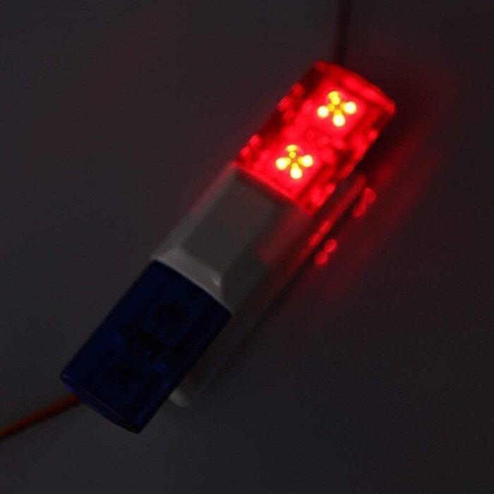 WONFAST RC Car Alarming Light, RC Model LED Police Night Light Bar Flash Lamp Compatible with 1/10 1/8 RC HSP Traxxas Tamiya CC01 4WD Axial SCX10 Model Car(Blue/Red)