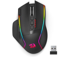 M915WL-RGB - Redragon Wireless Gaming Mouse, Ergonomic Mouse 16000 DPI with Rapid Fire Key, 9 Macro Buttons, 170-Hour Durable Power Capacity and RGB Backlight Wired/Wireless Mouse for Laptop/Mac/PC