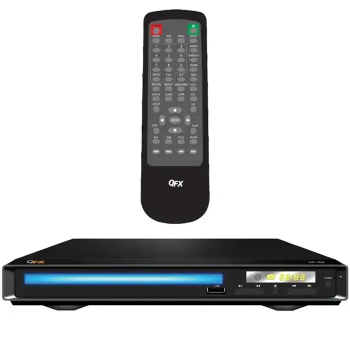 QFX® Standard-Definition DVD/CD Player with USB and FM Radio, RCA L/R audio and video outputs, VP-109
