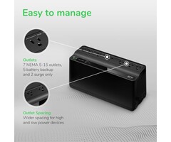 APC Battery Backup and Surge Protector, 600VA Backup Battery Power Supply, BE600M1 Back-UPS with USB Charger Port