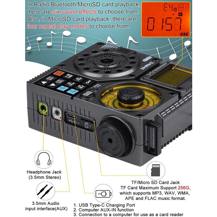 Shortwave Radio with FM, AM, VHF, WB, SW | 5-band