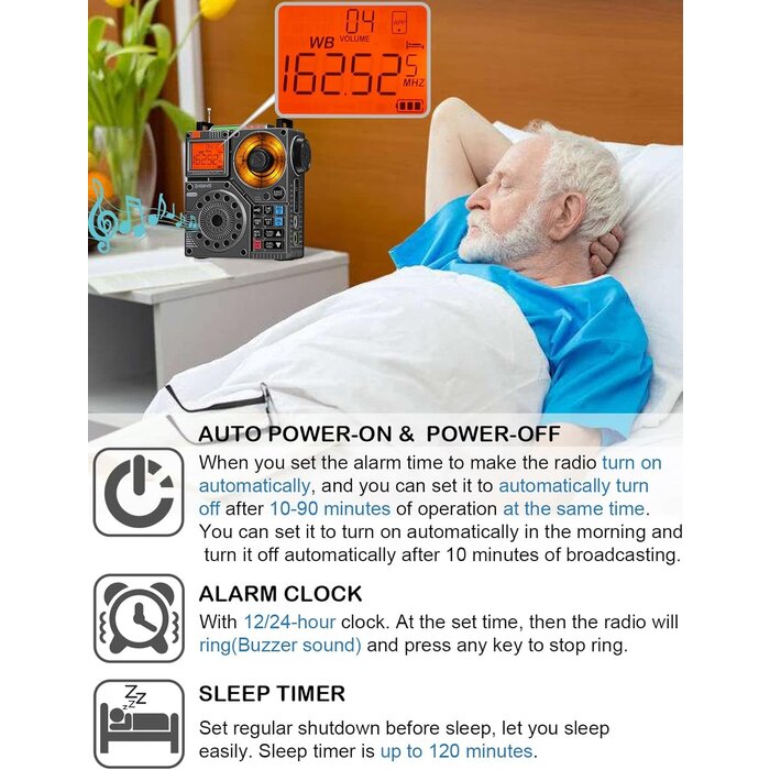 Shortwave Radio with FM, AM, VHF, WB, SW | 5-band