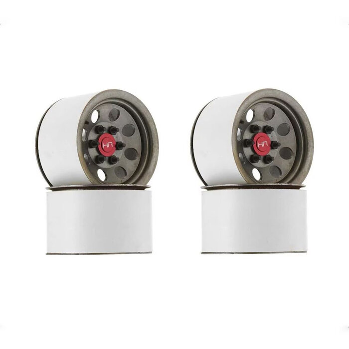 HOT RACING Steel 2.2 Beadlock 6-Lug 8-Hole Wheels,12mm Hex(4)
