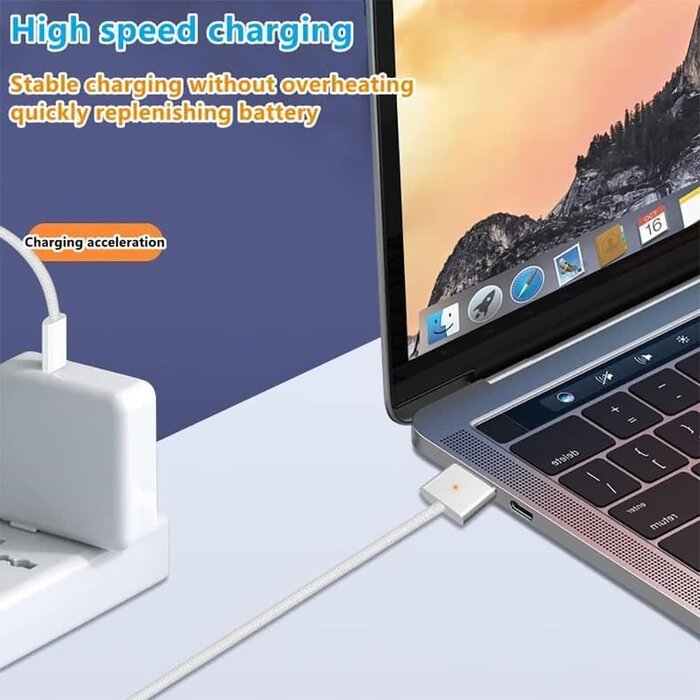 USBC2MAG3 - Keyiyou - 96W Mac Book Pro Charger - USB-C to Mag 3(PD 3.1 28V) Power Adapter,Compatible with Mac Book Pro/Mac Book Air 15,14,13 Inch M1 M2 Pro/Max from 2023,2022,2021(Include 6.6ft 5A Cable USB c to Mag 3)