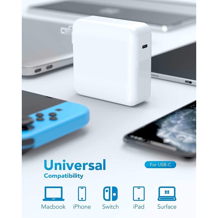 USBC2MAG3 - Keyiyou - 96W Mac Book Pro Charger - USB-C to Mag 3(PD 3.1 28V) Power Adapter,Compatible with Mac Book Pro/Mac Book Air 15,14,13 Inch M1 M2 Pro/Max from 2023,2022,2021(Include 6.6ft 5A Cable USB c to Mag 3)