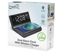 Dual Wake USB Charging Clock Radio